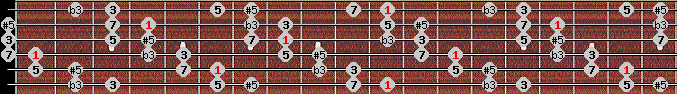 augmented scale on key D# for Guitar