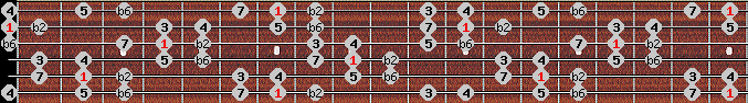 double harmonic scale on key B for Guitar