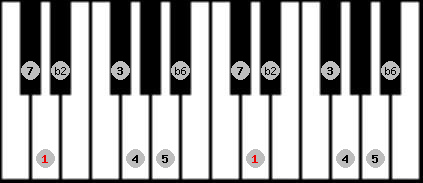 double harmonic scale on key D for Piano
